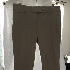 WHBM Sleek Boot Legacy cut flat front tan pants